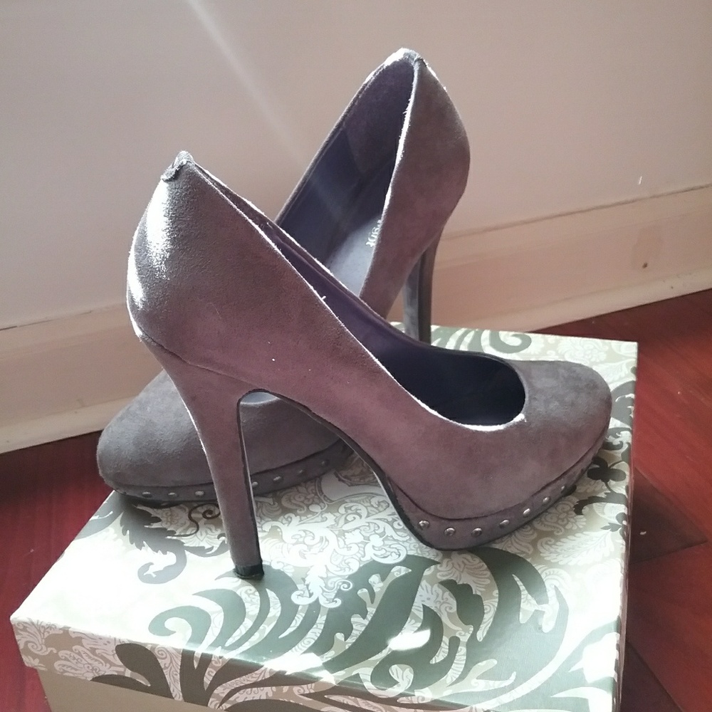Gray suede shoes